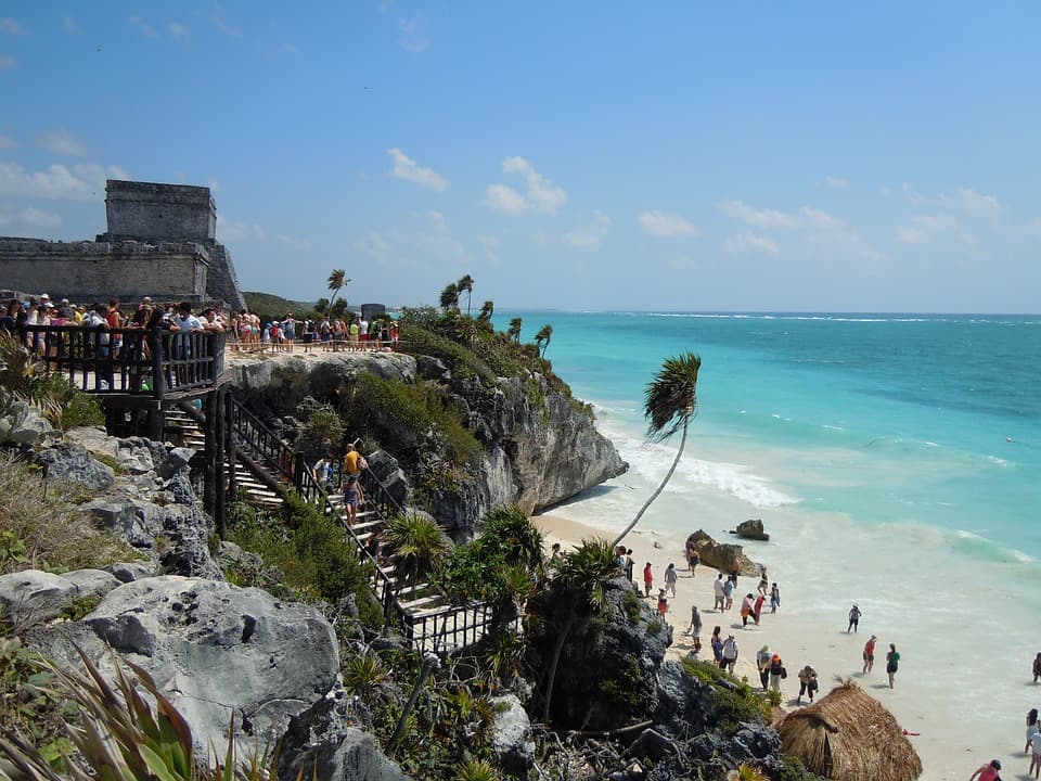 Low influx of visitors to the archaeological zone of Tulum