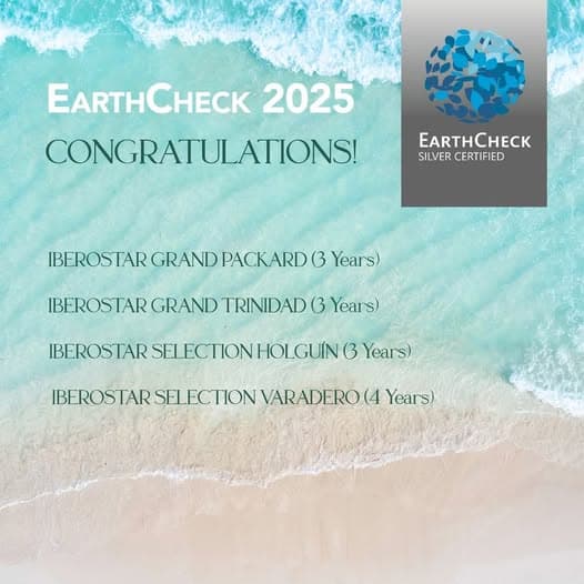 Hoteles de Iberostar Cuba mantienen la Certificación EarthCheck Plata