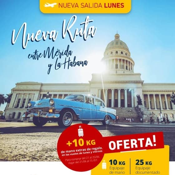 Nueva frecuencia de Magnicharter en la ruta Mérida-Habana